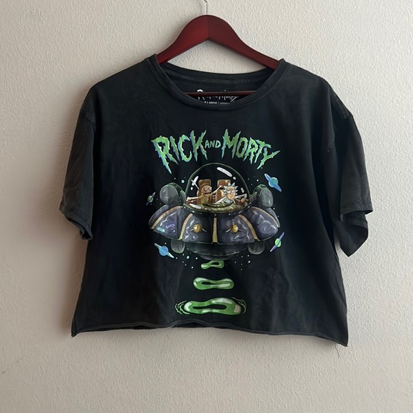Hot Topic Tops - Cropped Rick and Morty T-Shirt